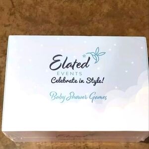 Elated events baby shower games, 6 games, 50 guests, New in box